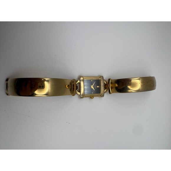 Vintage Citizen Quartz Gold-Tone Bangle Watch | Black Dial | New Battery - Picture 3 of 5